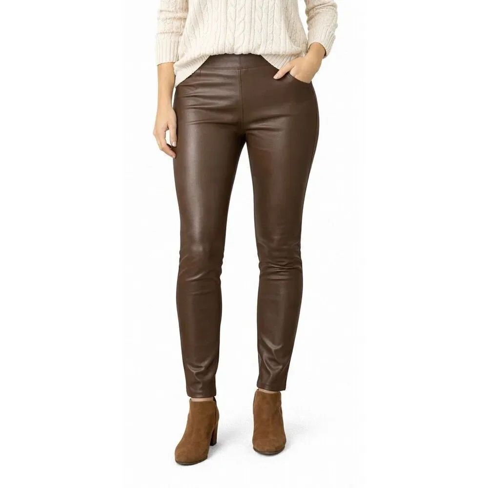 Rachel Zoe brown vegan leather leggings size M